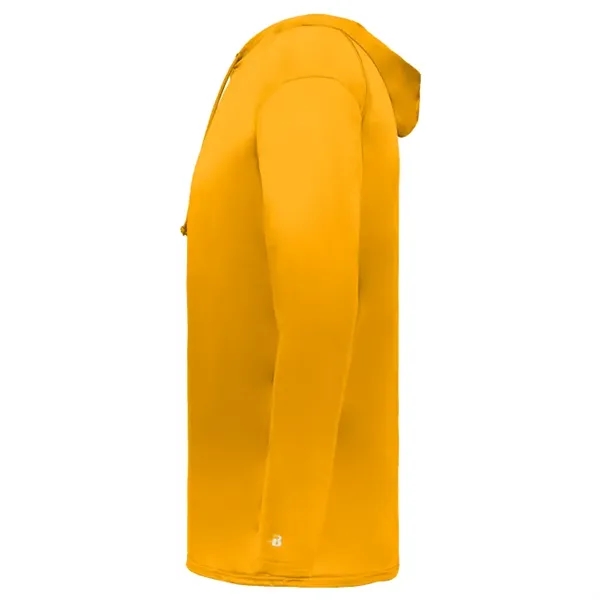 Long sleeve t-shirt paneled shoulder for maximum movement, Self- fabric hood... from ASI 37461 Augusta Sportswear / Badger Sport