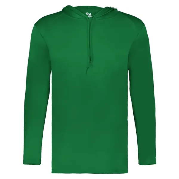 Long sleeve t-shirt paneled shoulder for maximum movement, Self- fabric hood... from ASI 37461 Augusta Sportswear / Badger Sport