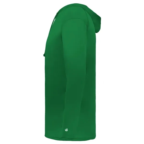 Long sleeve t-shirt paneled shoulder for maximum movement, Self- fabric hood... from ASI 37461 Augusta Sportswear / Badger Sport