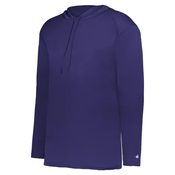Long sleeve t-shirt paneled shoulder for maximum movement, Self- fabric hood... from ASI 37461 Augusta Sportswear / Badger Sport