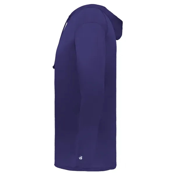 Long sleeve t-shirt paneled shoulder for maximum movement, Self- fabric hood... from ASI 37461 Augusta Sportswear / Badger Sport