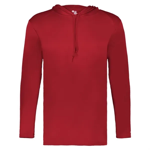 Long sleeve t-shirt paneled shoulder for maximum movement, Self- fabric hood... from ASI 37461 Augusta Sportswear / Badger Sport