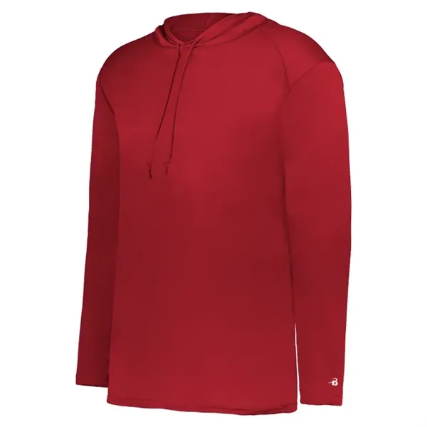 Long sleeve t-shirt paneled shoulder for maximum movement, Self- fabric hood... from ASI 37461 Augusta Sportswear / Badger Sport