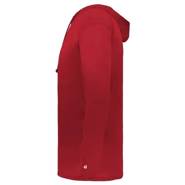 Long sleeve t-shirt paneled shoulder for maximum movement, Self- fabric hood... from ASI 37461 Augusta Sportswear / Badger Sport