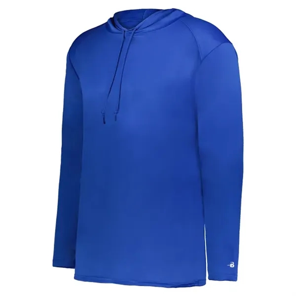Long sleeve t-shirt paneled shoulder for maximum movement, Self- fabric hood... from ASI 37461 Augusta Sportswear / Badger Sport