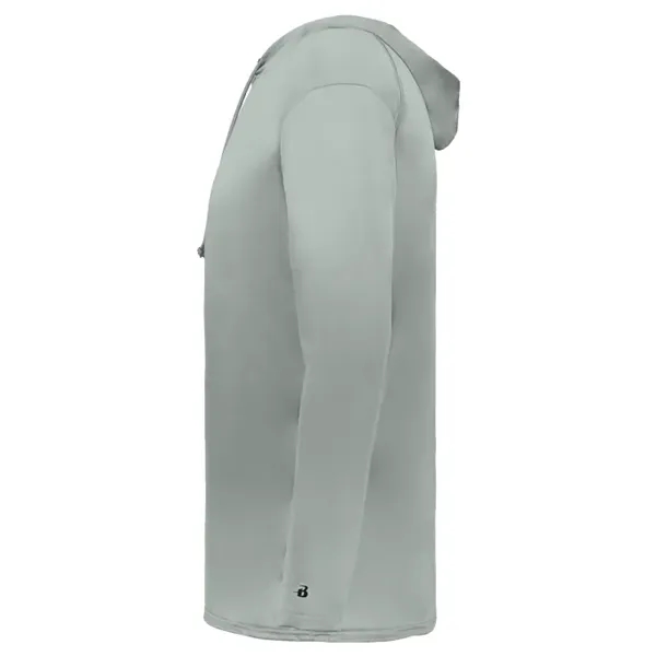 Long sleeve t-shirt paneled shoulder for maximum movement, Self- fabric hood... from ASI 37461 Augusta Sportswear / Badger Sport