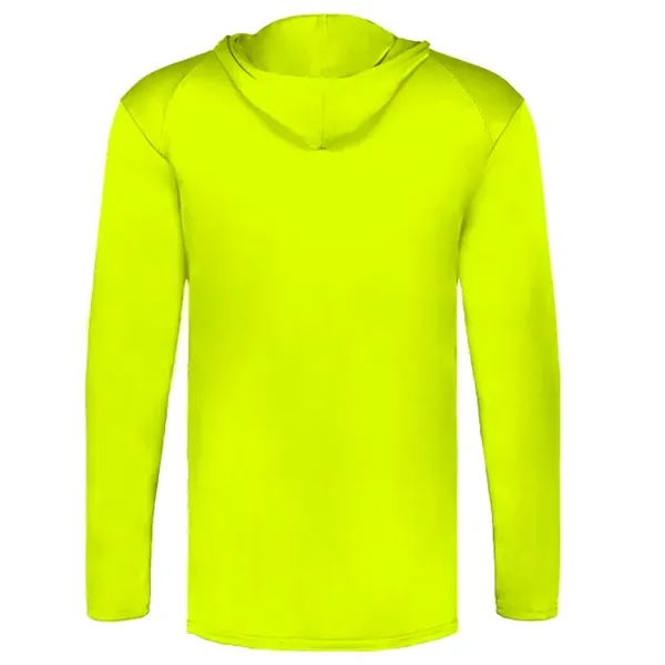 Long sleeve t-shirt paneled shoulder for maximum movement, Self- fabric hood... from ASI 37461 Augusta Sportswear / Badger Sport