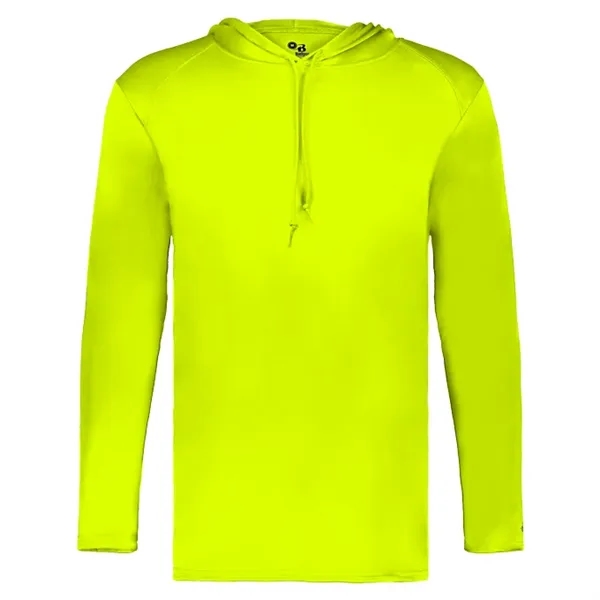 Long sleeve t-shirt paneled shoulder for maximum movement, Self- fabric hood... from ASI 37461 Augusta Sportswear / Badger Sport