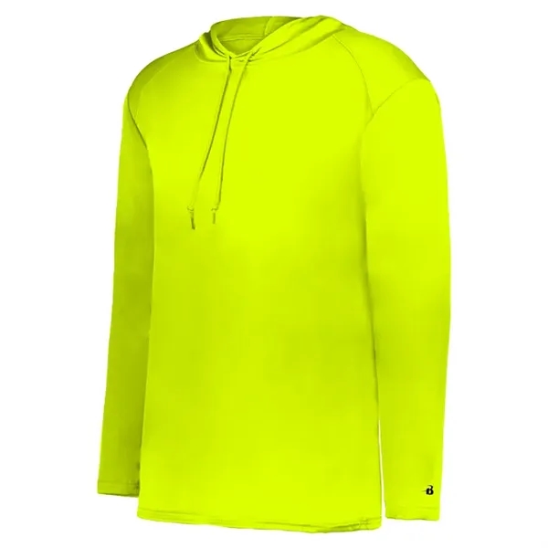 Long sleeve t-shirt paneled shoulder for maximum movement, Self- fabric hood... from ASI 37461 Augusta Sportswear / Badger Sport