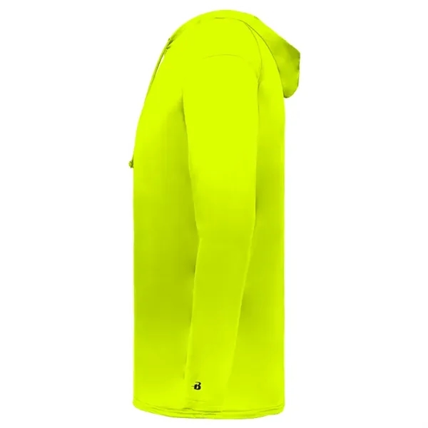 Long sleeve t-shirt paneled shoulder for maximum movement, Self- fabric hood... from ASI 37461 Augusta Sportswear / Badger Sport