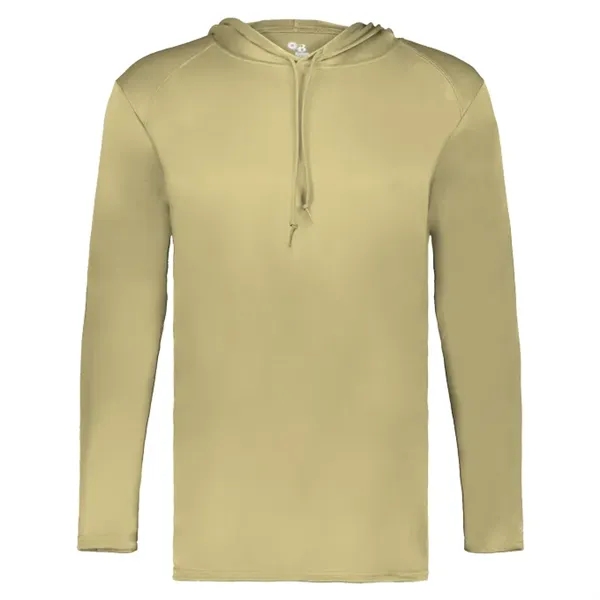 Long sleeve t-shirt paneled shoulder for maximum movement, Self- fabric hood... from ASI 37461 Augusta Sportswear / Badger Sport