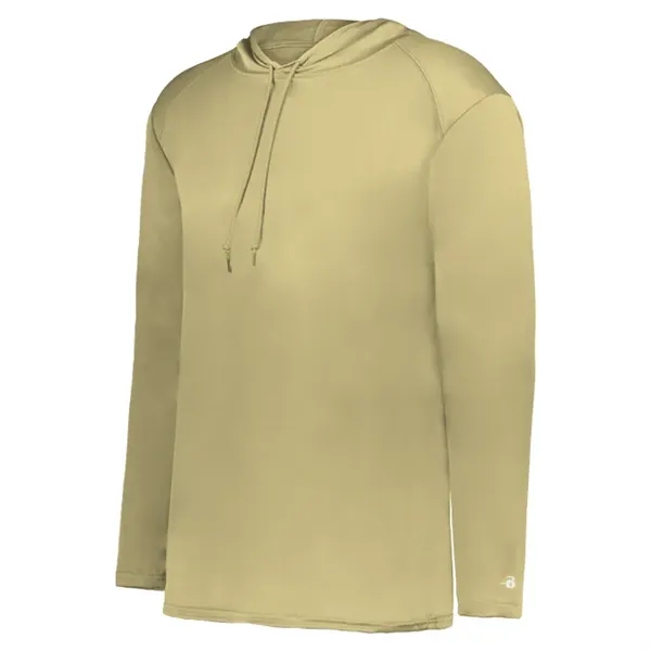 Long sleeve t-shirt paneled shoulder for maximum movement, Self- fabric hood... from ASI 37461 Augusta Sportswear / Badger Sport