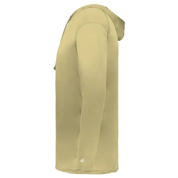 Long sleeve t-shirt paneled shoulder for maximum movement, Self- fabric hood... from ASI 37461 Augusta Sportswear / Badger Sport