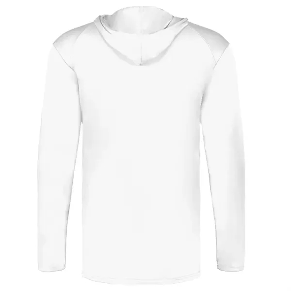 Long sleeve t-shirt paneled shoulder for maximum movement, Self- fabric hood... from ASI 37461 Augusta Sportswear / Badger Sport