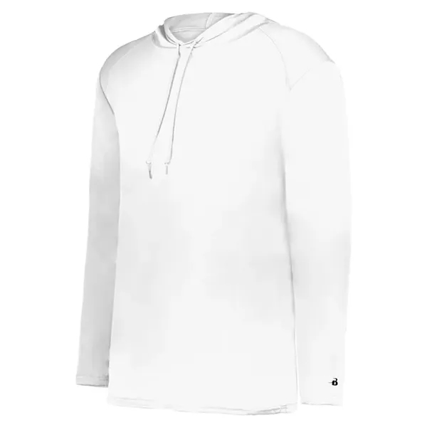 Long sleeve t-shirt paneled shoulder for maximum movement, Self- fabric hood... from ASI 37461 Augusta Sportswear / Badger Sport
