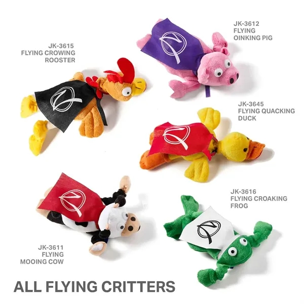 10" flying oinking pigs with slingshot action and cape.... from ASI 63549 Jornik Manufacturing Corp / Jornik