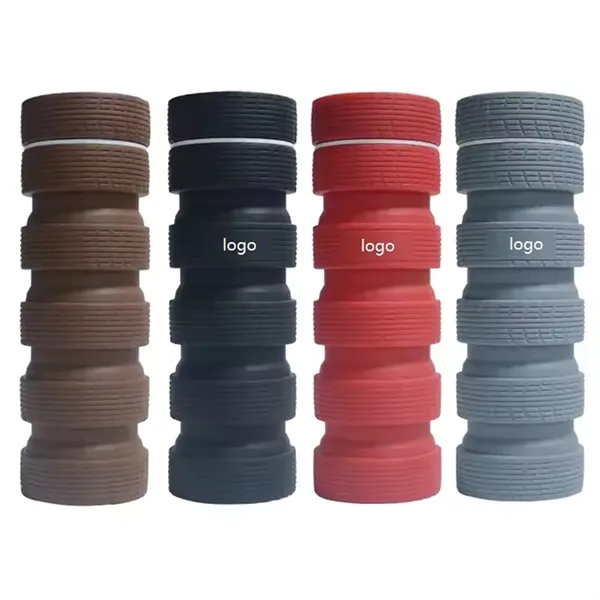 Foldable silicone tire shaped bottle of 25 oz with 1 color... from ASI 37218 Athena Promo (tm)