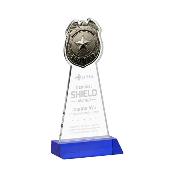 Item #AWARD AWS425-L Police Badge Award - Blue