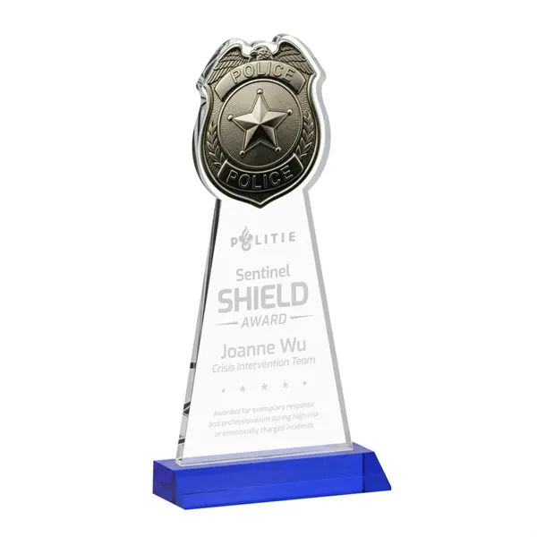 Item #AWARD AWS425-L Police Badge Award - Blue