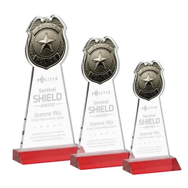 Item #AWARD AWS425-R Police Badge Award - Red
