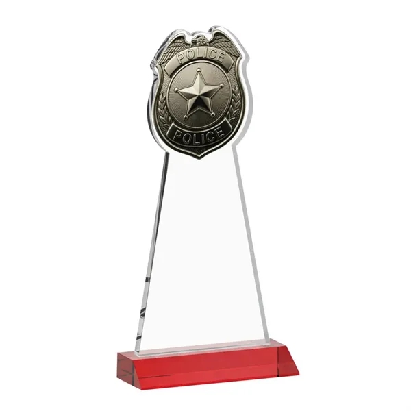 Item #AWARD AWS425-R Police Badge Award - Red