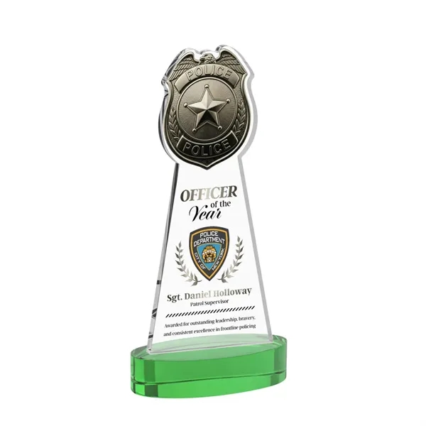 Item #AWV4255-G Police Badge VividPrint™ Award on Alberton Base - Green