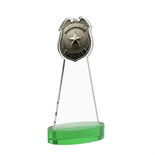 Item #AWV4255-G Police Badge VividPrint™ Award on Alberton Base - Green