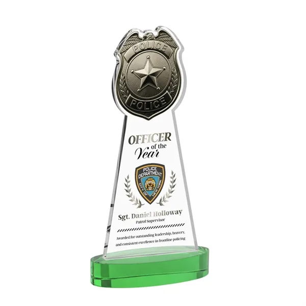 Item #AWV4255-G Police Badge VividPrint™ Award on Alberton Base - Green