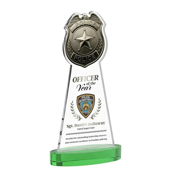 Item #AWV4255-G Police Badge VividPrint™ Award on Alberton Base - Green
