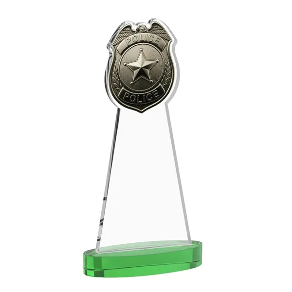 Item #AWV4255-G Police Badge VividPrint™ Award on Alberton Base - Green