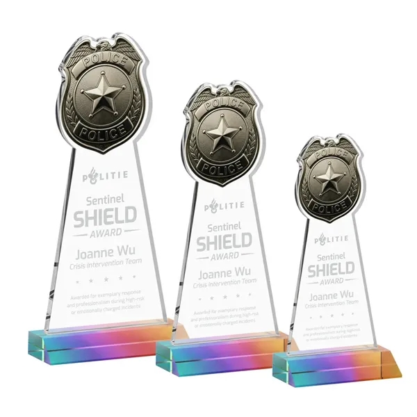 Item #AWARD AWS425-M Police Badge Award - Prismatic