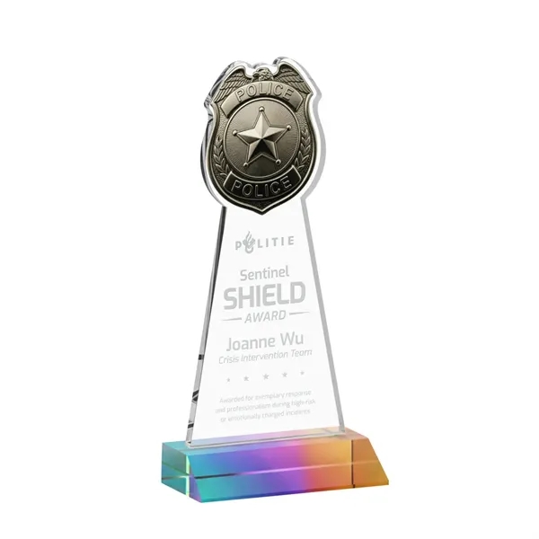Item #AWARD AWS425-M Police Badge Award - Prismatic