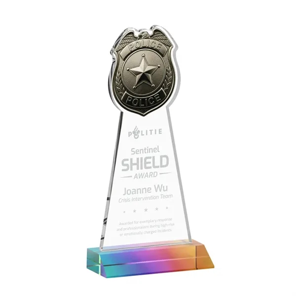 Item #AWARD AWS425-M Police Badge Award - Prismatic