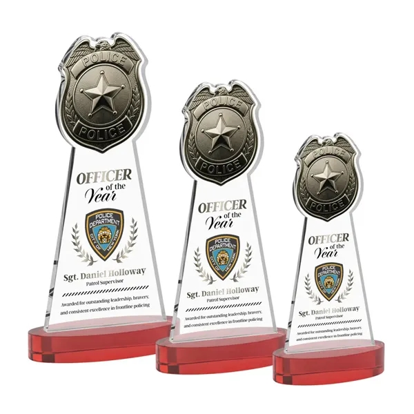 Item #AWV4255-R Police Badge VividPrint™ Award on Alberton Base - Red