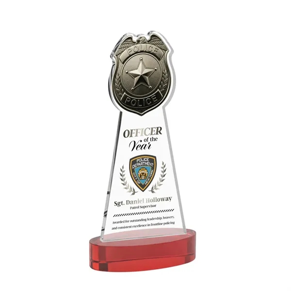 Item #AWV4255-R Police Badge VividPrint™ Award on Alberton Base - Red