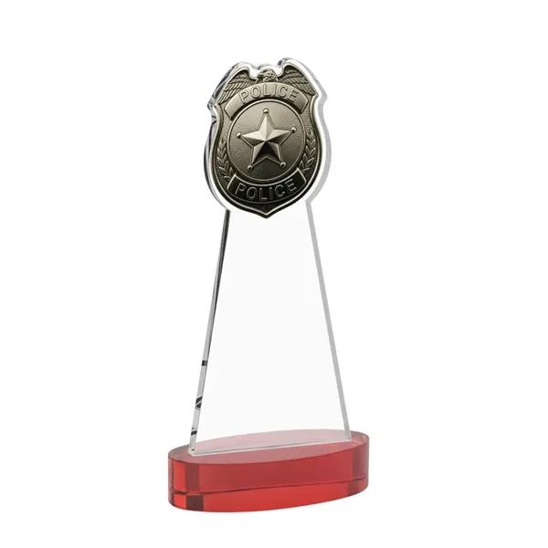 Item #AWV4255-R Police Badge VividPrint™ Award on Alberton Base - Red