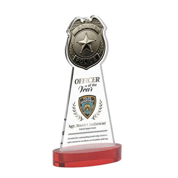 Item #AWV4255-R Police Badge VividPrint™ Award on Alberton Base - Red