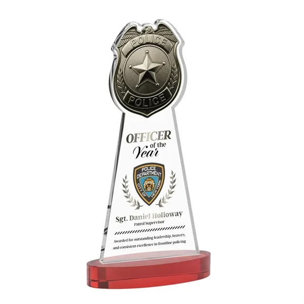 Item #AWV4255-R Police Badge VividPrint™ Award on Alberton Base - Red