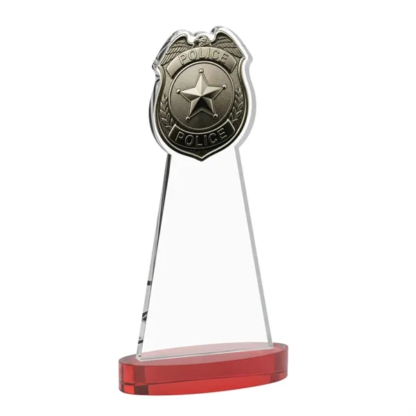 Item #AWV4255-R Police Badge VividPrint™ Award on Alberton Base - Red