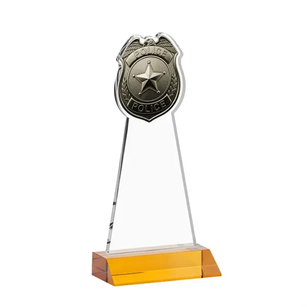 Item #AWARD AWS425-A Police Badge Award - Amber