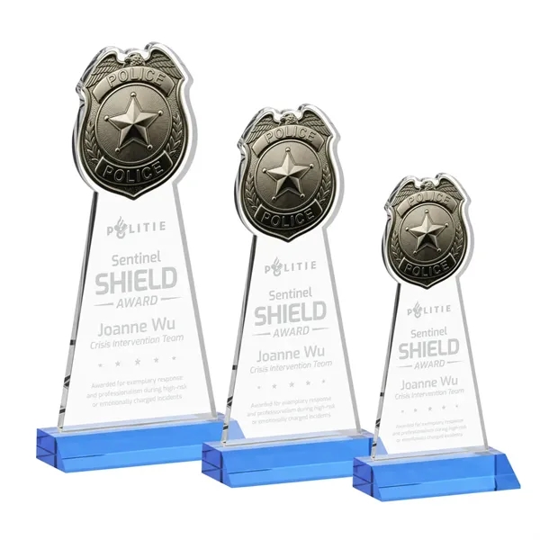 Item #AWARD AWS425-S Police Badge Award - Sky Blue