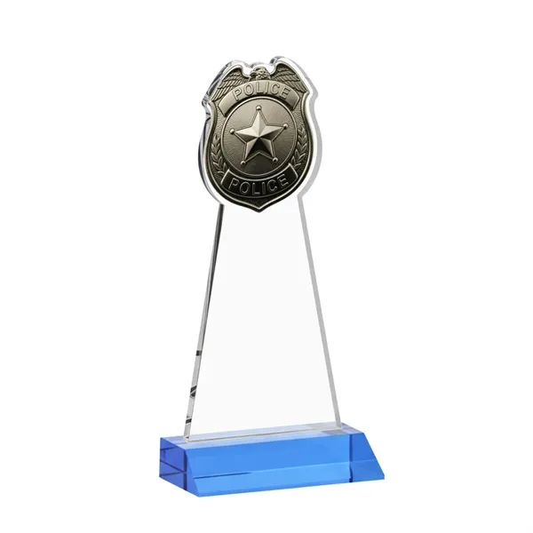 Item #AWARD AWS425-S Police Badge Award - Sky Blue
