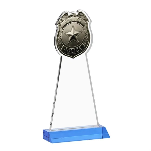 Item #AWARD AWS425-S Police Badge Award - Sky Blue