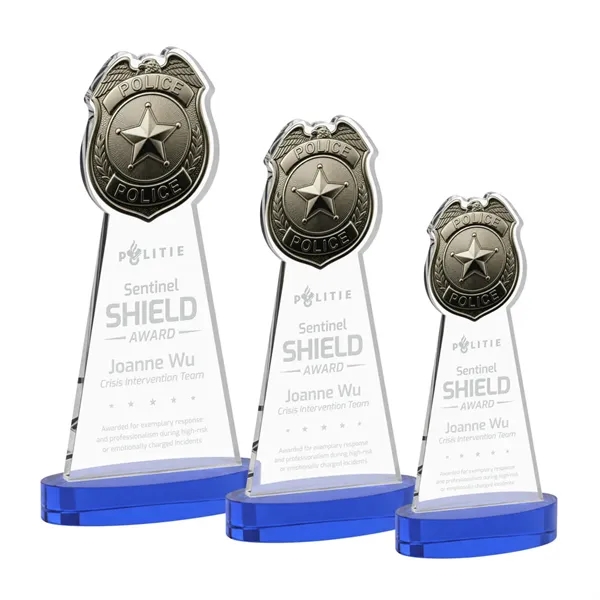 Item #AWS4255-L Police Badge Award on Alberton Base - Blue