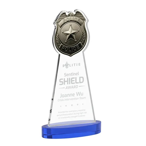 Item #AWS4255-L Police Badge Award on Alberton Base - Blue