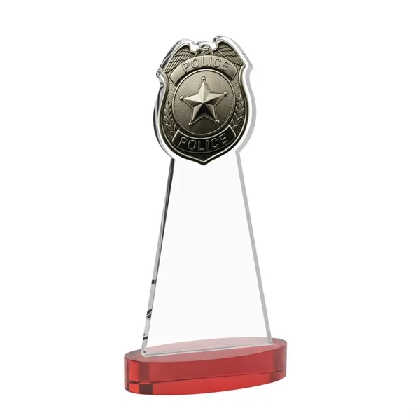 Item #AWS4255-R Police Badge Award on Alberton Base - Red