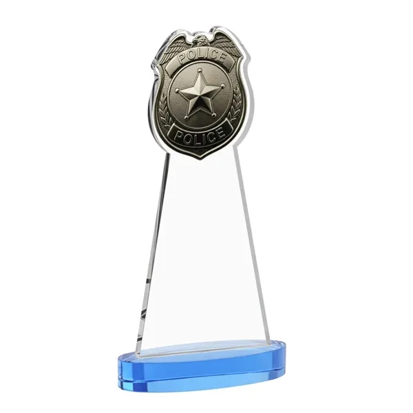 Item #AWS4255-S Police Badge Award on Alberton Base - Sky Blue