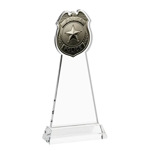 Item #AWARD AWS4256 Police Badge Award on Hartford Base - Clear