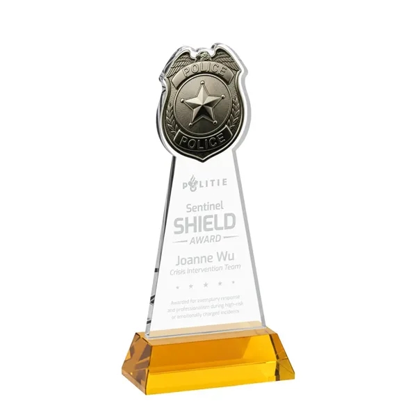 Item #AWS4256-A Police Badge Award on Hartford Base - Amber