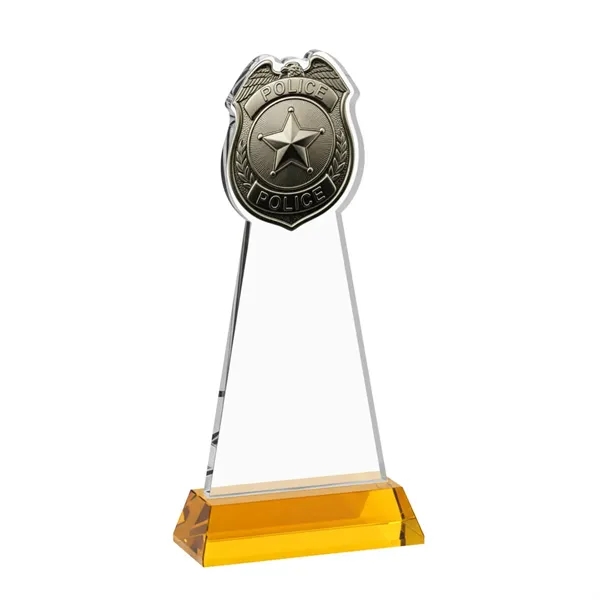 Item #AWS4256-A Police Badge Award on Hartford Base - Amber